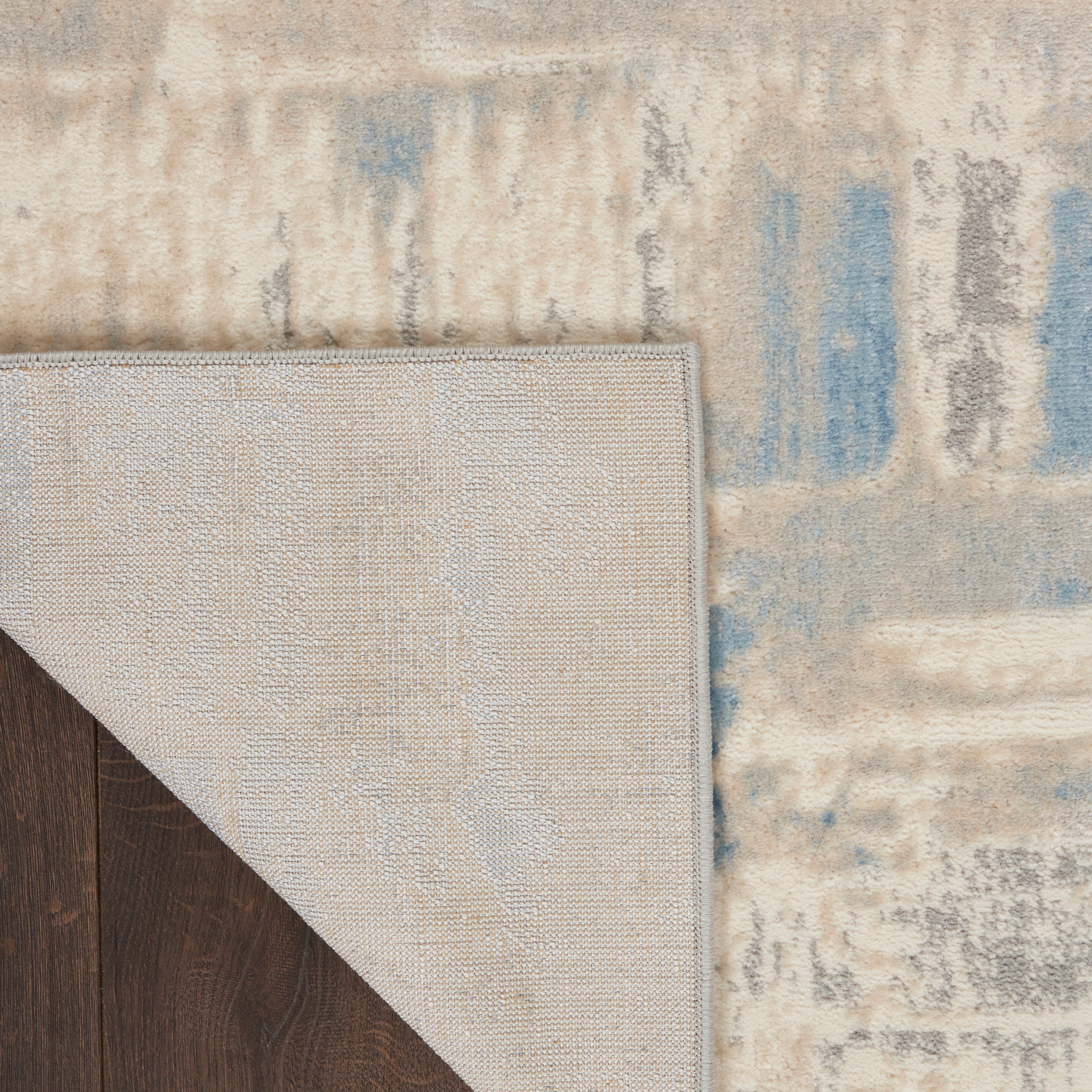 Nourison Solace SLA08 Ivory/Grey/Blue Large Rectangle Rug